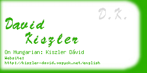 david kiszler business card
